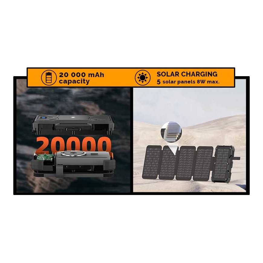 Viking Technology Viking solar outdoor power bank TYR II 20000 mAh, wireless charging – 3
