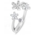 Brilio Silver Brilio Silver Charming open ring Flowers with zircons RI125W Brilio Silver Brilio Silver Charming open ring Flowers with zircons RI125W