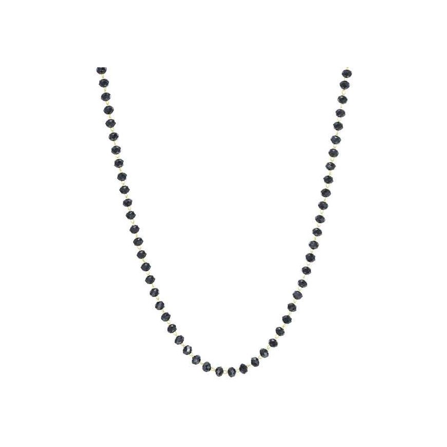 Sagapo Necklace with black beads Happy SHAC47