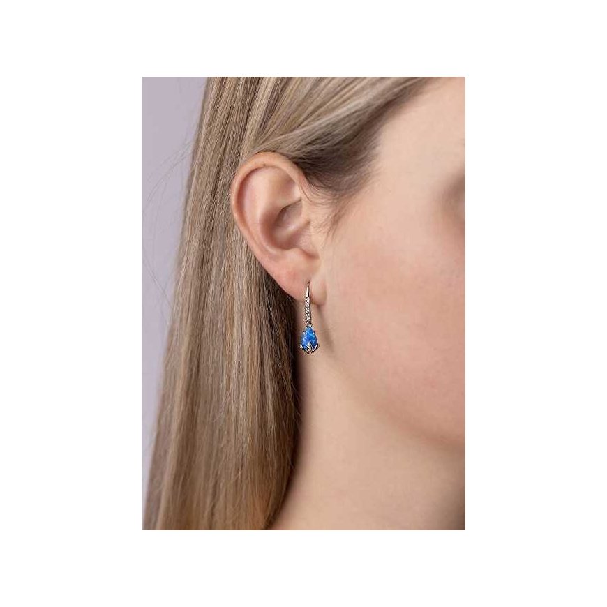 Silvego Silver earrings with blue synthetic opal JJJE1267B – 2