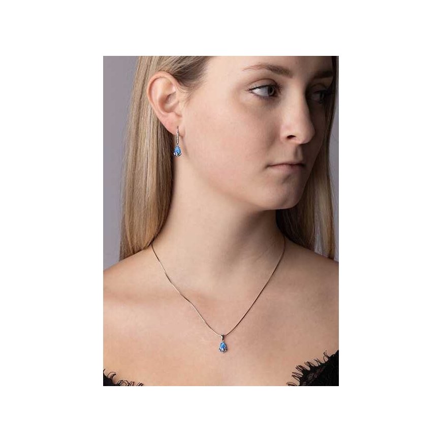 Silvego Silver earrings with blue synthetic opal JJJE1267B – 3