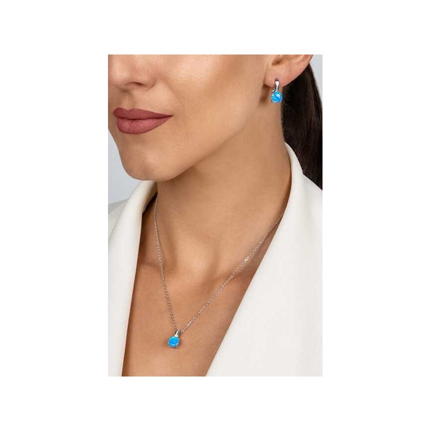 Brilio Silver Brilio Silver Timeless opal jewelry set SET246WB (earrings, pendant) – 3
