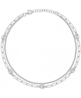 Brilio Silver Brilio Silver ANK105W Double hopea jalkaranneke
