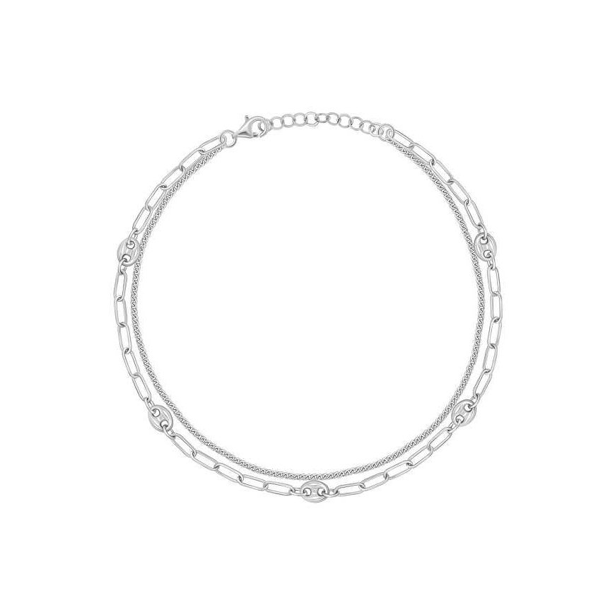 Brilio Silver Brilio Silver ANK105W Double Silver Leg Bracelet