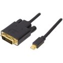 Deltaco DP-DVI202 video kabeļu aksesuārs 2 m Mini DisplayPort DVI Melns Deltaco DP-DVI202 video kabeļu aksesuārs 2 m Mini DisplayPort DVI Melns