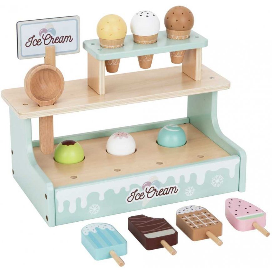 WOOPIE Green Wooden Ice Cream Shop Set with Ice Cream Stall 16 EL – 5