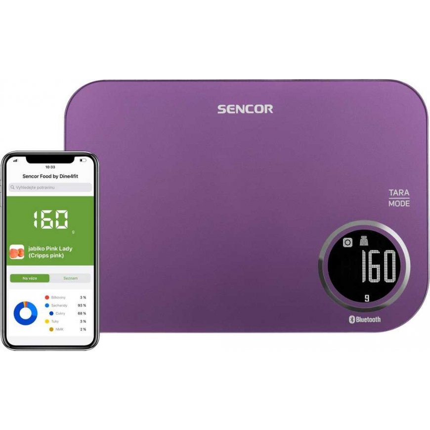 Virtuvinės svarstyklės Sencor SKS 7073VT su Bluetooth