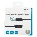 Deltaco USBC-1054M USB kabelis USB 3.2 Gen 1 (3.1 Gen 1) 1 m Juoda