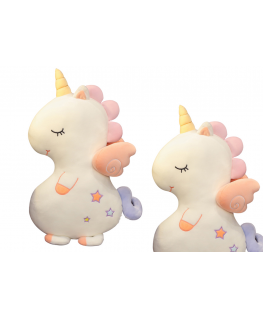 Lean Toys Pliušinis talismanas, mielas vienaragis baltas žaislas 50cm