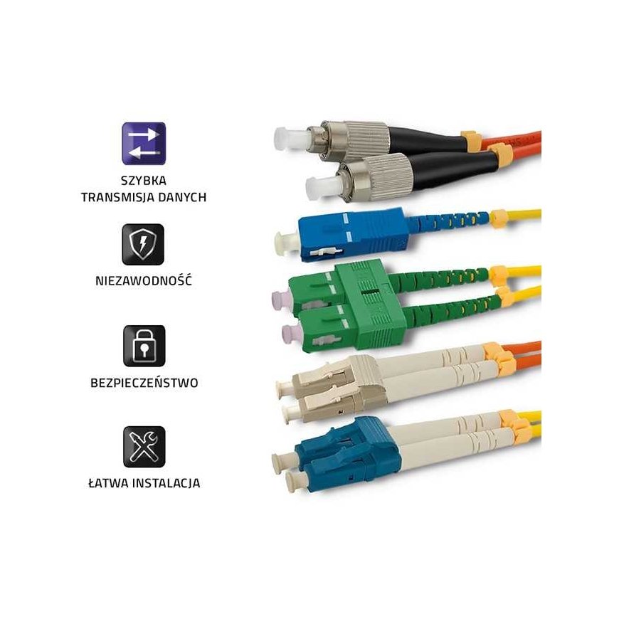 Qoltec SC/UPC fiber optic patch cord - SC/UPC | Multimode | 50/125 | OM4 | Duplex | 5 m – 4