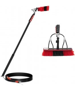 Ulsonix Teleskooppiharja vesiliitännällä ikkunoiden ja paneelien pesuun, leveys 35 cm, 175-720 cm