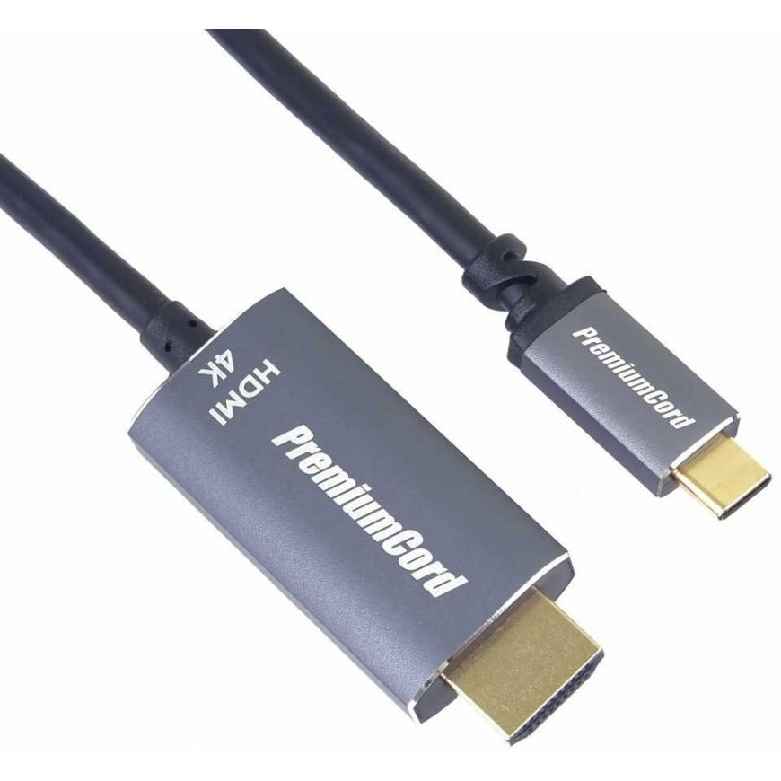 Cable USB PremiumCord USB-C HDMI, 1.8m, Black (ku31hdmi03) – 2