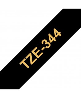 Brother TZE-344 markeerimisteip Kuldne mustal taustal