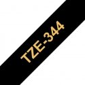Brother TZE-344 marķēšanas lenta Zelts uz melna Brother TZE-344 marķēšanas lenta Zelts uz melna