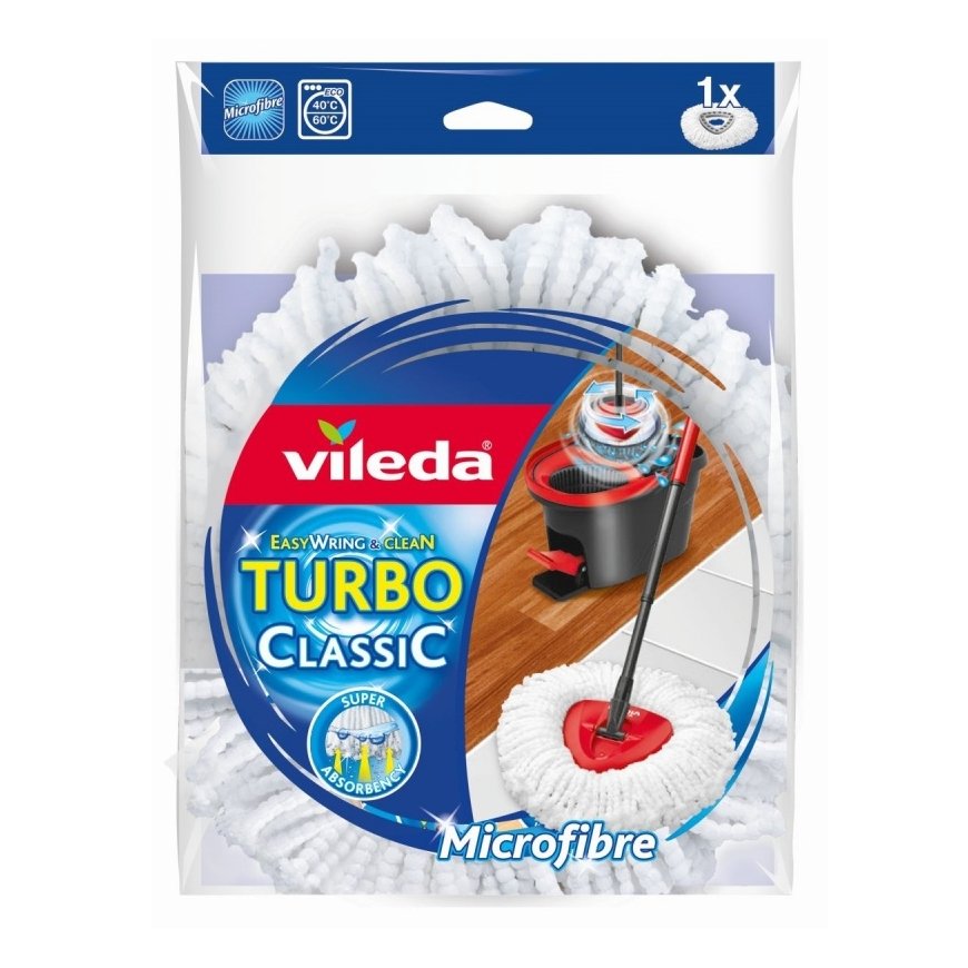 Vileda EasyWring & Clean Turbo Classic Mopa lupata Balts