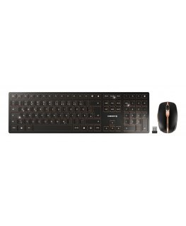 CHERRY DW 9100 SLIM näppäimistö Sisältää hiiren Universaali RF Wireless + Bluetooth QWERTZ Saksa musta