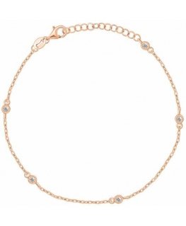 Brilio Silver Gold Plated Ankle Support with Zircons ANK107R