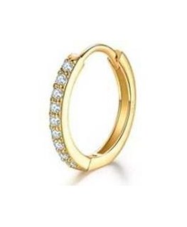 Troli VHLLE2008G gold-plated round single earring with zircons