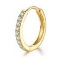 Troli VHLLE2008G gold-plated round single earring with zircons
