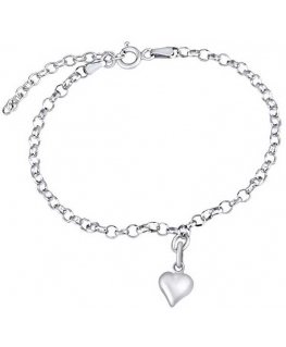 Silvego Fine silver anklet Heart ZT1303175AVSW