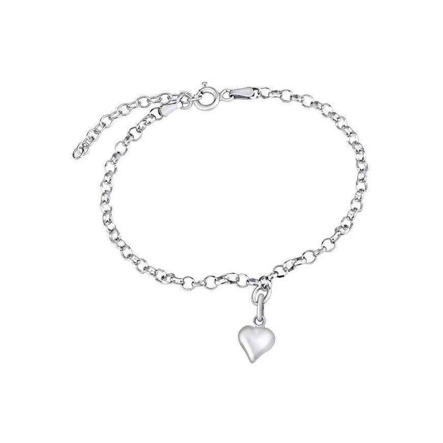 Silvego Fine silver anklet Heart ZT1303175AVSW