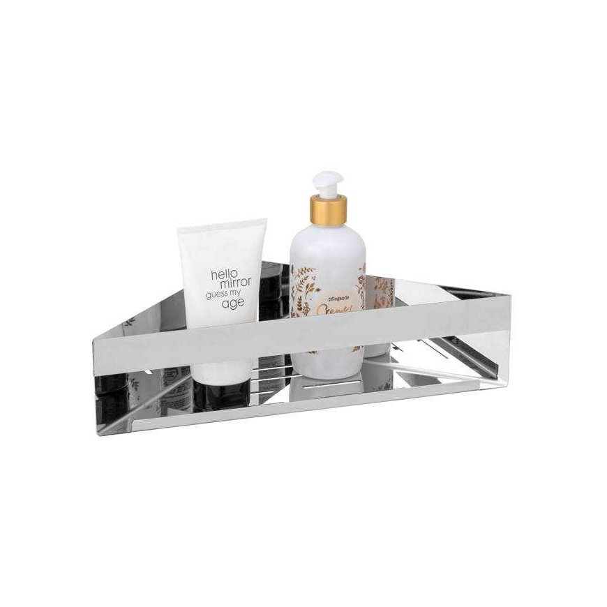 GENOVA corner bathroom shelf, Turbo-Loc installation without drilling, WENKO