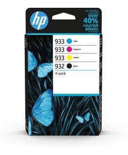 HP 932 musta / 933 syaani/magenta/keltainen alkuperäisten mustepatruunoiden 4 värin yhdistelmäpakkaus