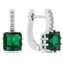 Brilio Silver Brilio Silver Original silver earrings with green zircons EA670WG Brilio Silver Brilio Silver Original silver earrings with green zircons EA670WG