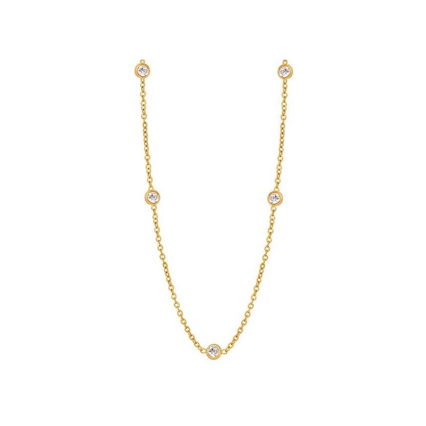 Troli Elegant gold-plated necklace with zircons
