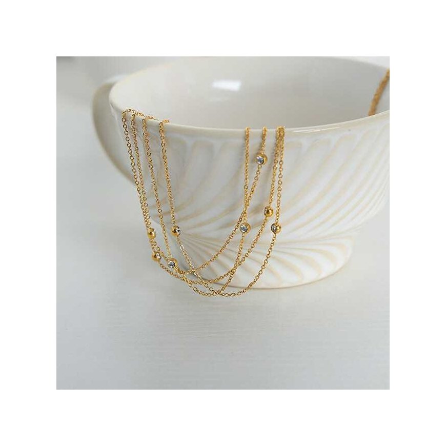 Troli Elegant gold-plated necklace with zircons VAAXP1692G – 5