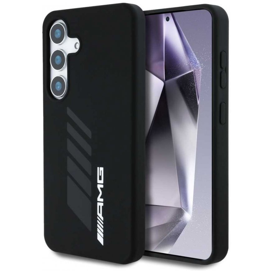 Mercedes AMG Oversize Rhombs MagSafe Samsung Galaxy S25 puhelinkuori musta