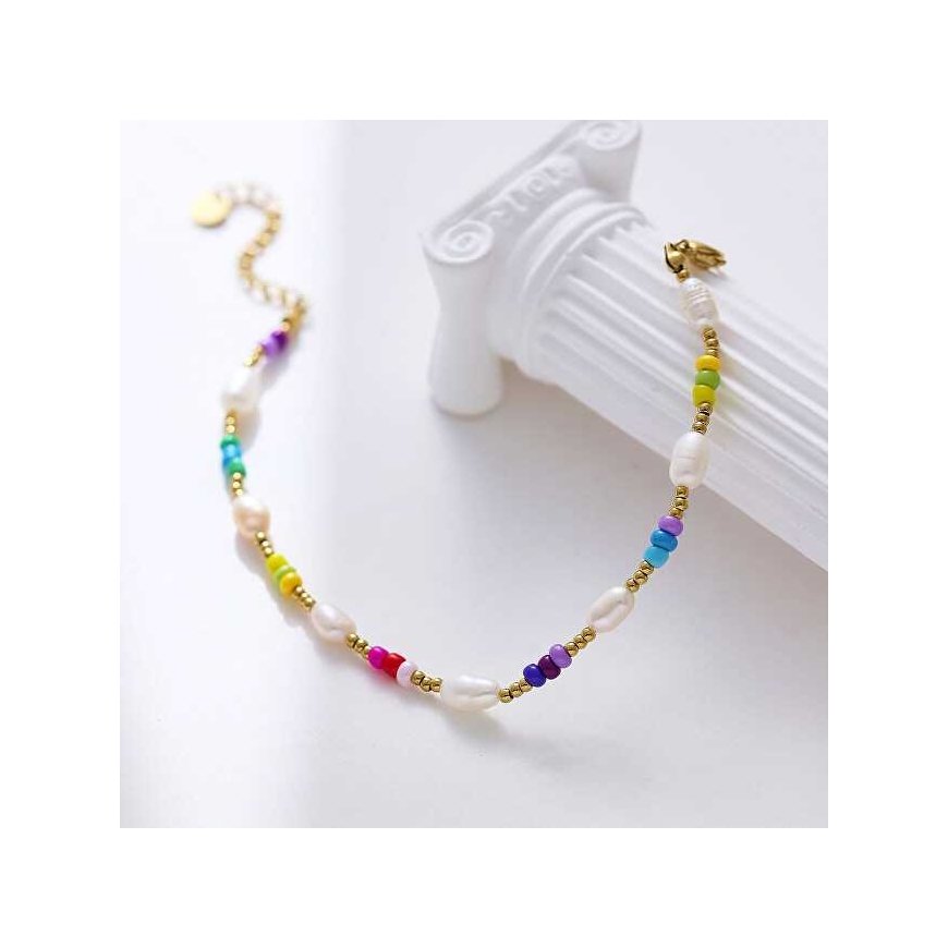 Troli Beautiful gold-plated bracelet with colorful beads – 2