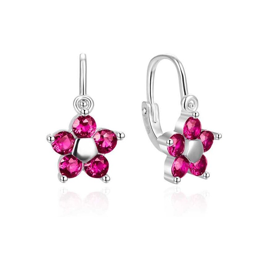 Agata Girls' flower earrings with zircons AGT-ED001BF
