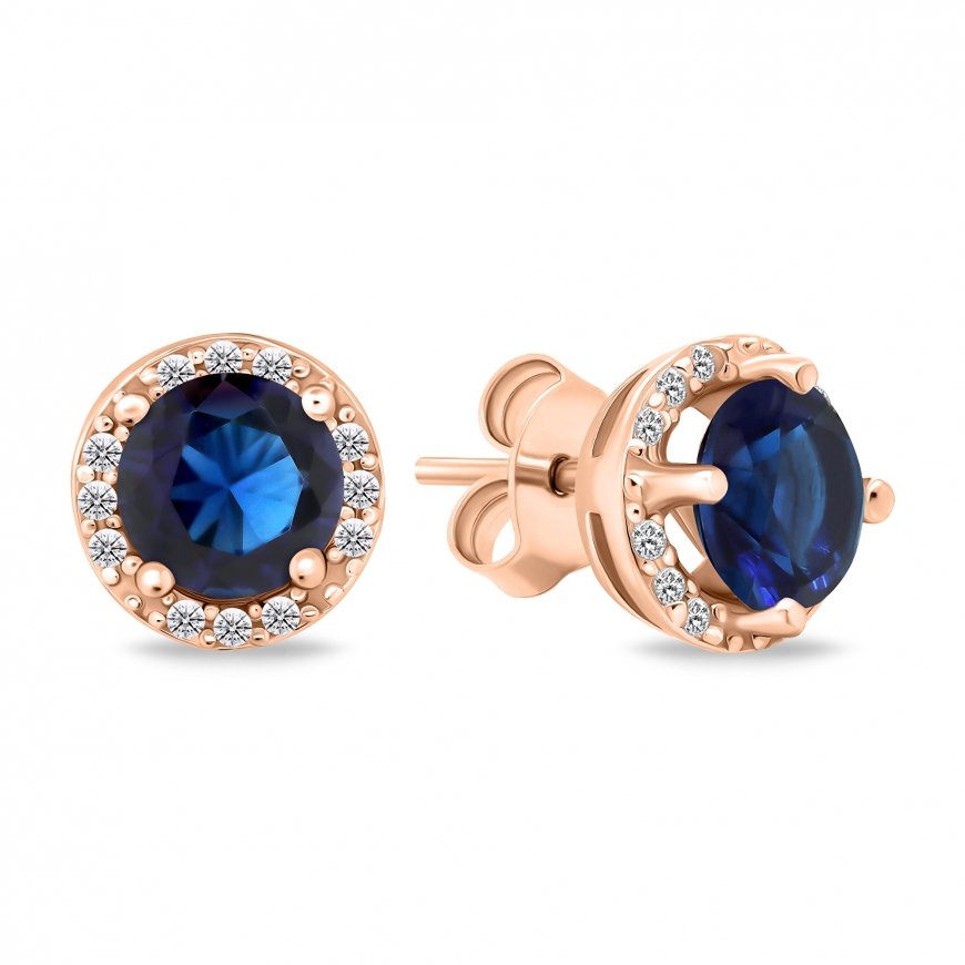 Brilio Silver Brilio Silver Shiny bronze earrings with zircons EA601RB – 2