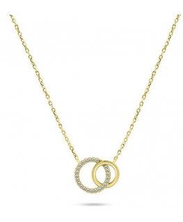 Brilio Silver Brilio Silver Beautiful gold plated necklace with zircons NCL100Y