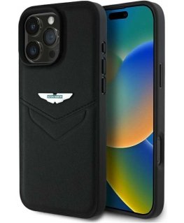 Case Aston Martin HC Leather Victory Design Apple iPhone 16 Pro black