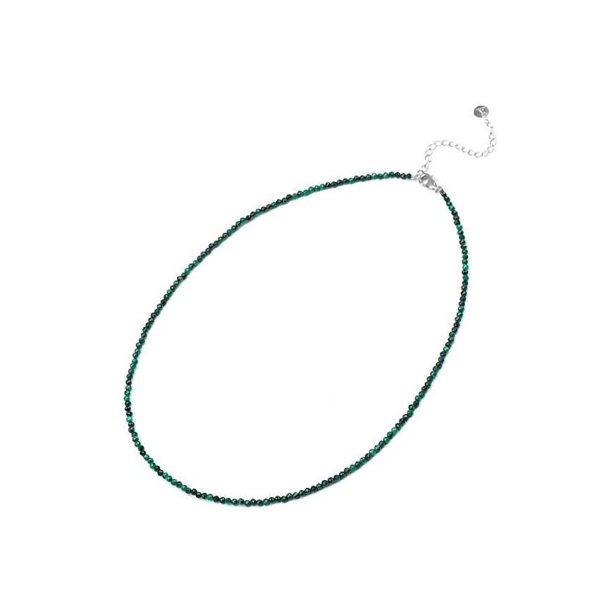 Agate Mineral Necklace with Malachite Beads POL-N07/47L
