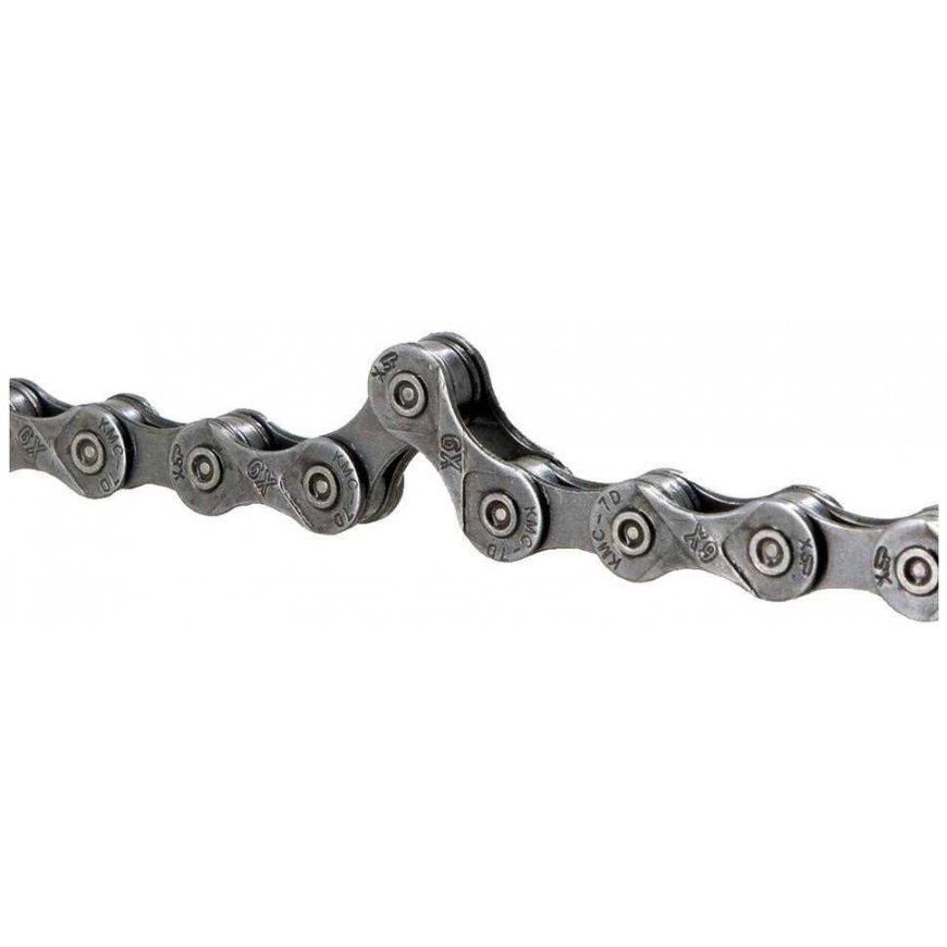 Chain KMC X-9-73 gray - clutch - 114 links - packed in bag – 2
