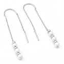 Beneto Elegant long silver earrings with pearl AGUV2216 Beneto Elegant long silver earrings with pearl AGUV2216