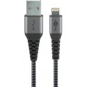 Goobay 49268 кабель с разъемами Lightning 1 m Серый, Серебристый