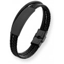 Troli Modern Black Bracelet for Men Leather VABOB033 Troli Modern Black Bracelet for Men Leather VABOB033