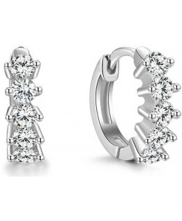 Beneto Round Silver Earrings AGUC2235