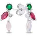Brilio Silver Playful silver earrings with colored zircons EA776WRBW Brilio Silver Playful silver earrings with colored zircons EA776WRBW