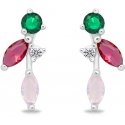 Brilio Silver Playful silver earrings with colored zircons EA776WRBW Brilio Silver Playful silver earrings with colored zircons EA776WRBW