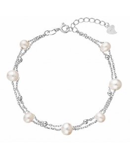 Evolution Group Charming double bracelet with river pearls 23019.1