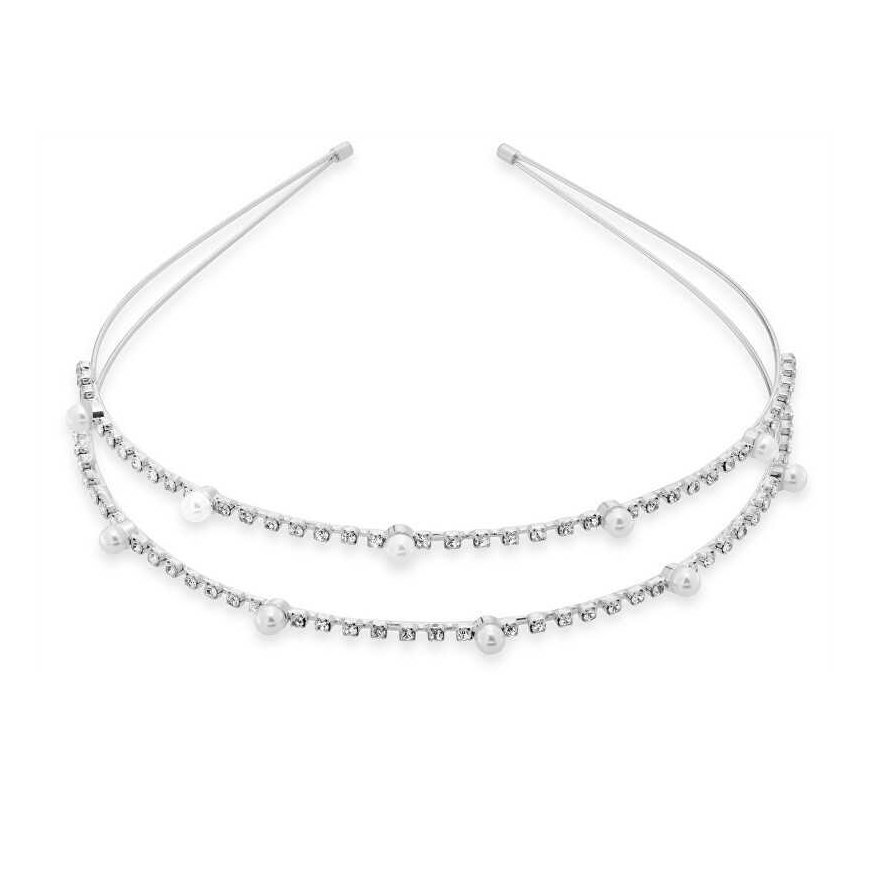 Troli Elegant Double Hair Headband with Crystals