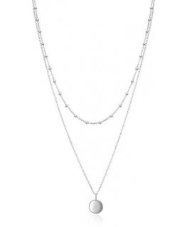 Bennett's stylish double silver necklace AGS1518/55