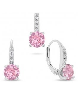 Brilio Silver Elegant silver set with zircons SET274WP (pendant, dangle earrings)