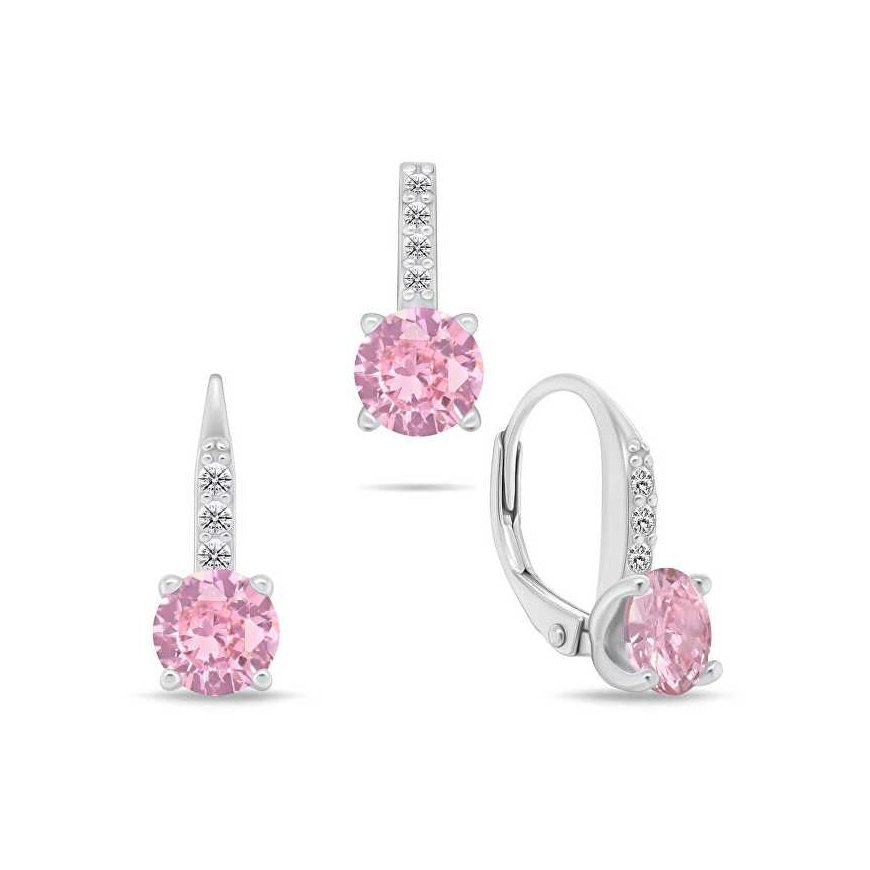 Brilio Silver Elegant silver set with zircons SET274WP (pendant, dangle earrings)