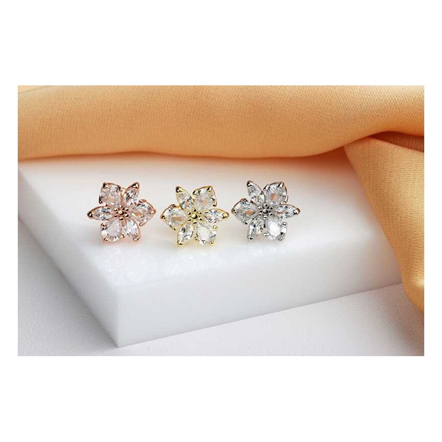 Brilio Silver Hopea Sparkling Korvakorut Kukat EA1064W – 5